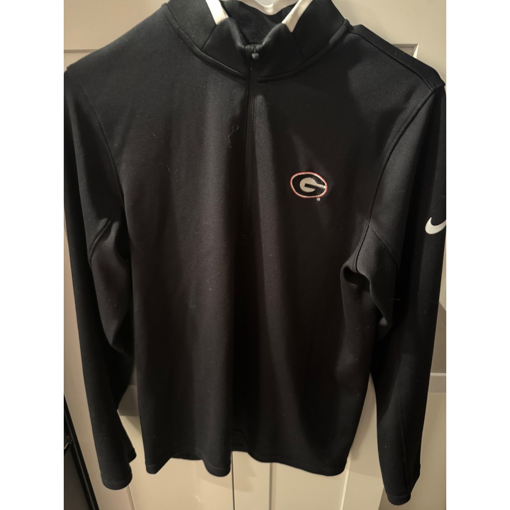 Nike Quarter Zip Pullover Black UGA‎ Georgia Bulldogs Long Sleeve Men's Size L